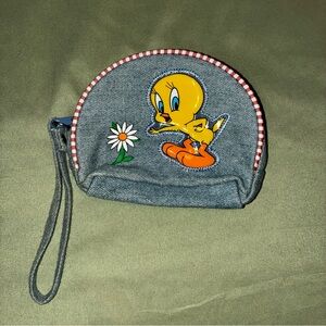 Vintage Tweety Bird Jean Coin Purse